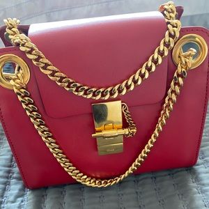 Chloe Red & Gold Annie Shoulder Bag